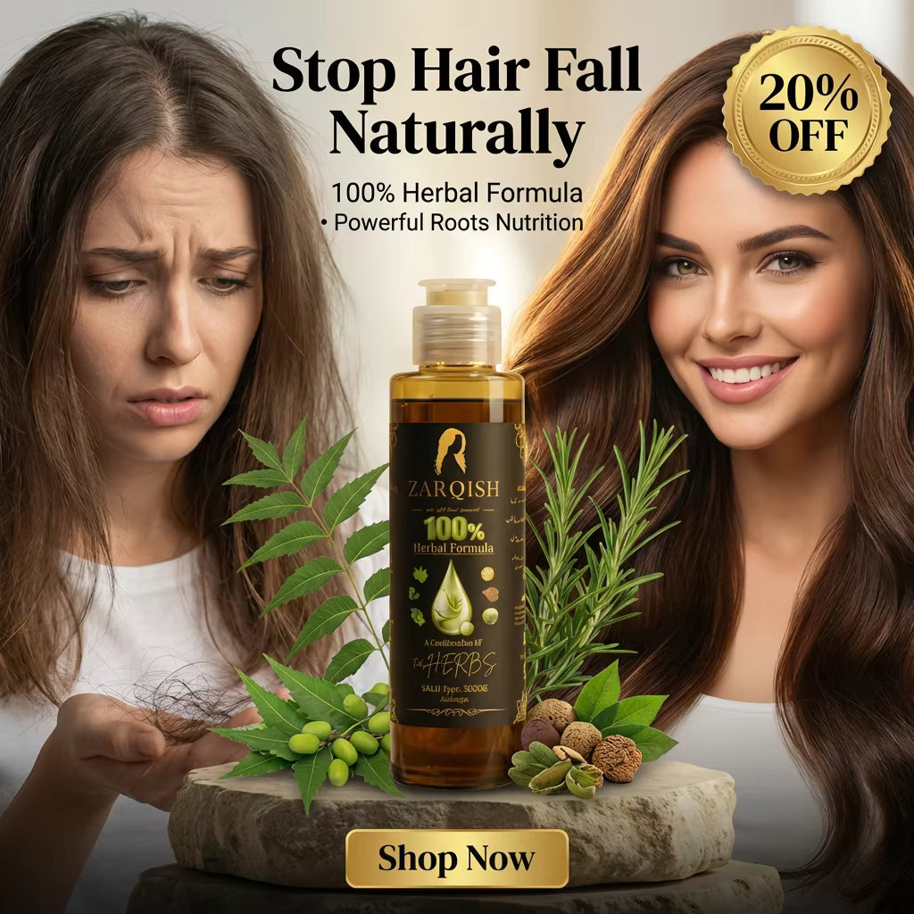 Zarqish Organic Herbal Hair Oil – Best Hair Oil for Hair Growth in Pakistan
